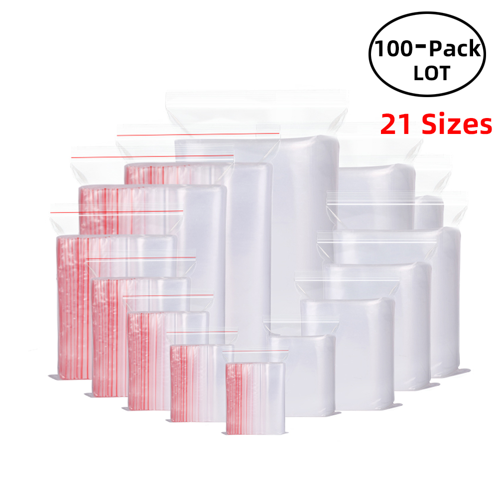 Food Z - 100 pz/pacco sacchetti richiudibili con chiusura