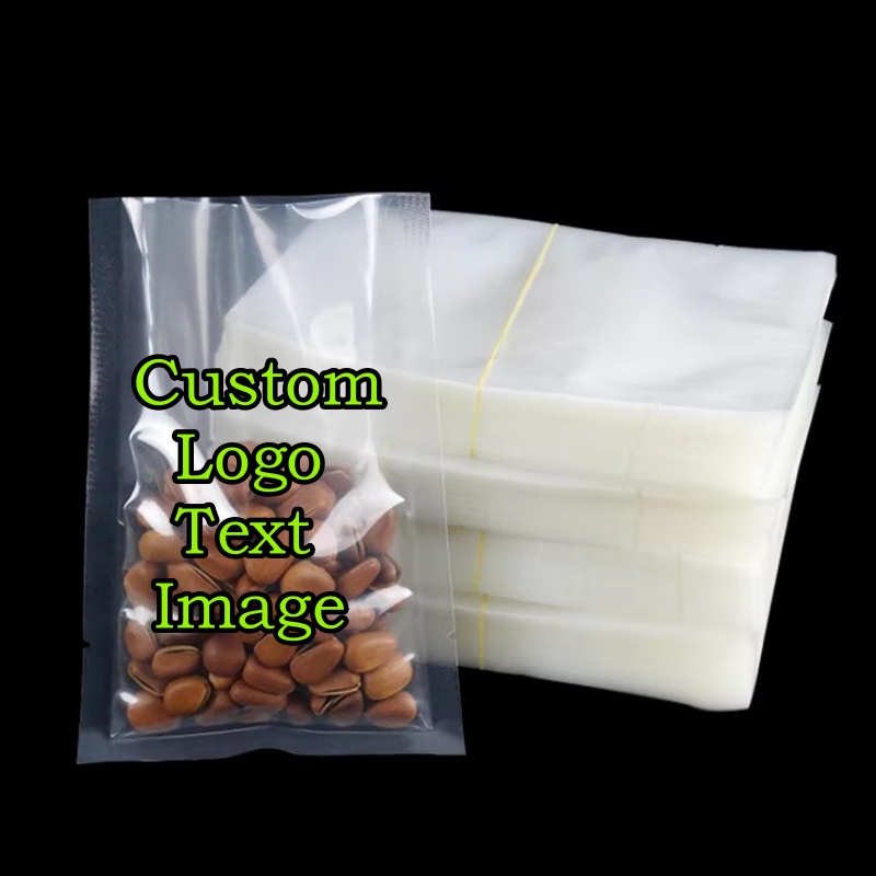 Logo Food Snack - 100 Sacchetti Sottovuoto Trasparenti con Apertura