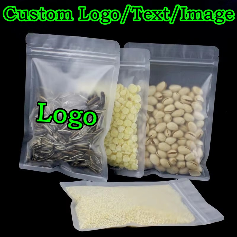 Logo Food Snack - 100 Sacchetti in Plastica Opaca con