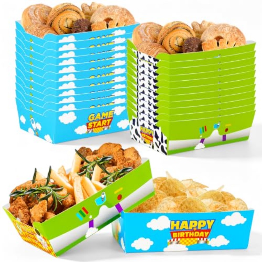 24 Pezzi Vassoi di Carta a Tem - Food Snacks For Party recensione e prezzo